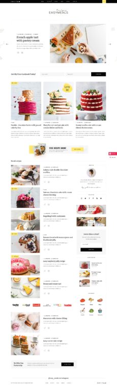 Cake Recipes - EasyMeals demo by Mikado Themes - Food & Restaurant web design