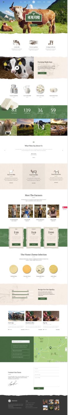 Dairy Farm - Hereford demo by Edge Themes - Food & Restaurant web design