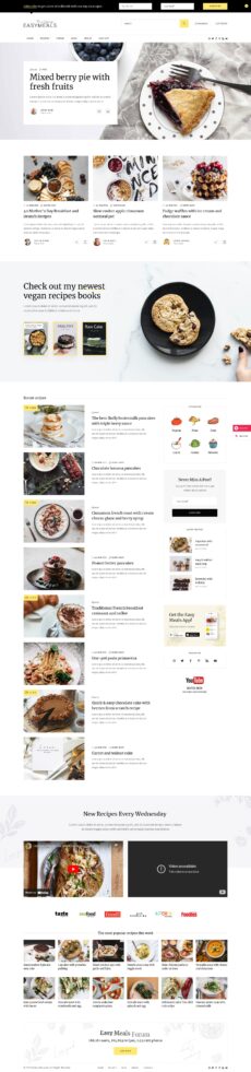 Food Blog Home - EasyMeals demo by Mikado Themes - Food & Restaurant web design