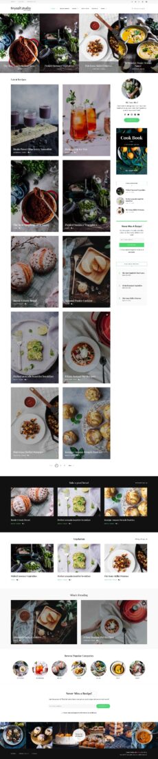 Numerous Recipes - TinySalt demo by Loft.Ocean - Food & Restaurant web design