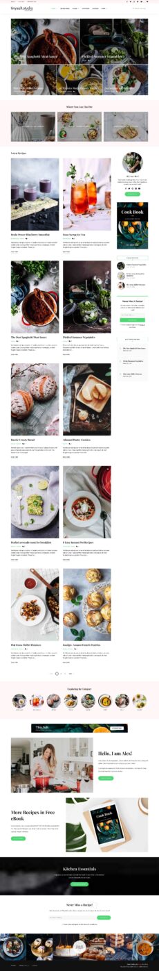 Recipes Shop - TinySalt demo by Loft.Ocean - Food & Restaurant web design
