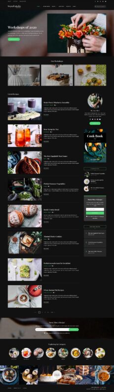 Recipes Workshop - TinySalt demo by Loft.Ocean - Food & Restaurant web design