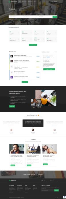 Home 1 - WorkScout demo by Purethemes - Directory & Listings web design