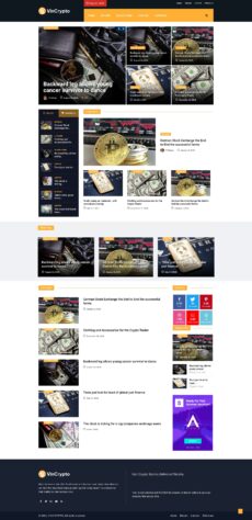 Crypto - Vinkmag demo by XpeedStudio - News web design