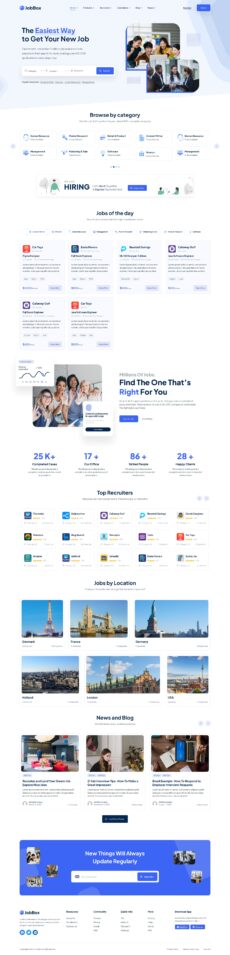 Home Page 01 - Jobbox demo by Jthemes - Directory & Listings web design